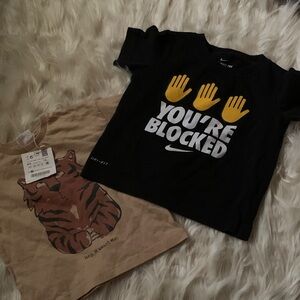 Nike Black Graphic Tee and Zara top